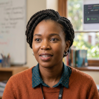 A generated portrait representing Mandisa, a South African teacher in her
thirties.