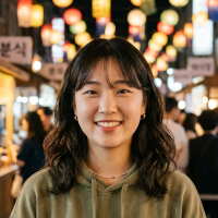 A generated portrait representing Nari, a South Korean art
student in her late teens.